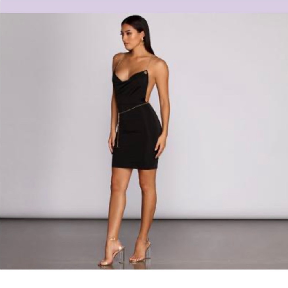 Windsor black chain dress